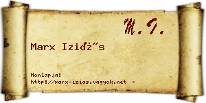 Marx Iziás névjegykártya
